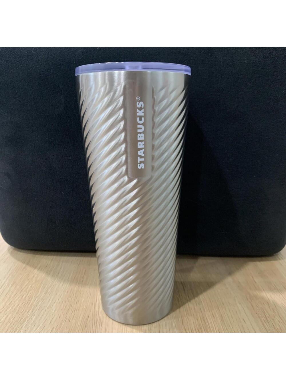 Starbucks 2022 Christmas Holiday Silver Spiral Tumbler 24oz No Straw New
